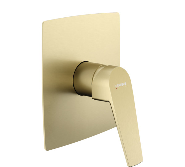 Monomando de ducha empotrado de 1 vía Oro Cepillado Kloe